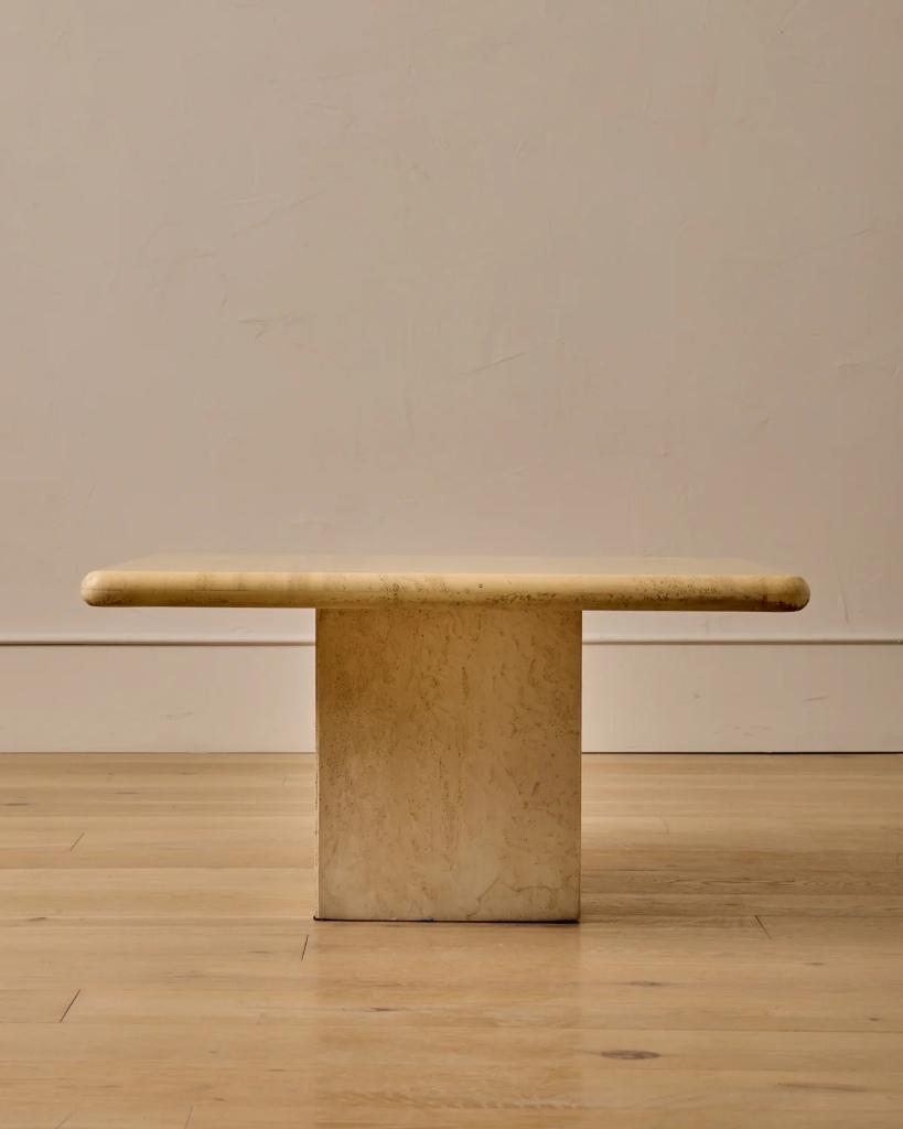 square travertine coffee table - Vintage salontafel, Enlèvement