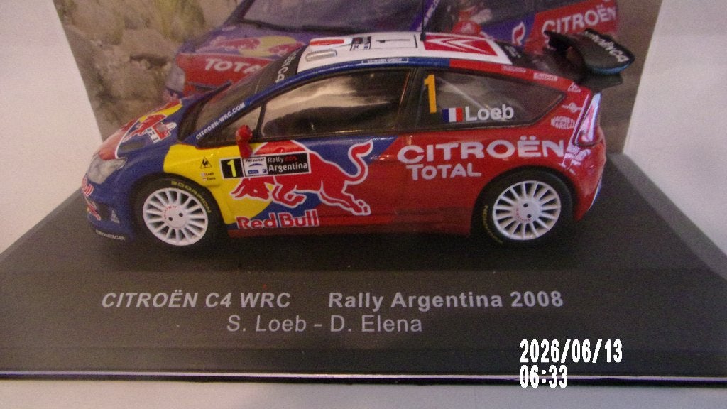 CITROËN C4 WRC (ARGENTINE 08) LOEB.1/43 IXO COMME NEW, Enlèvement ou Envoi, Comme neuf, Voiture, Autres marques