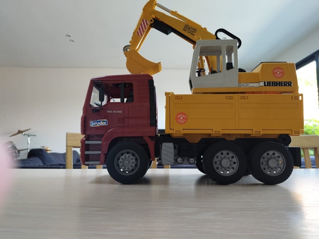 vrachtwagen met kraan (Bruder), Enlèvement, Utilisé