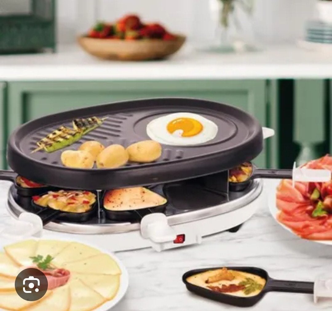 Ensemble appareil à raclette et grill party et à pierrade 8p, Enlèvement