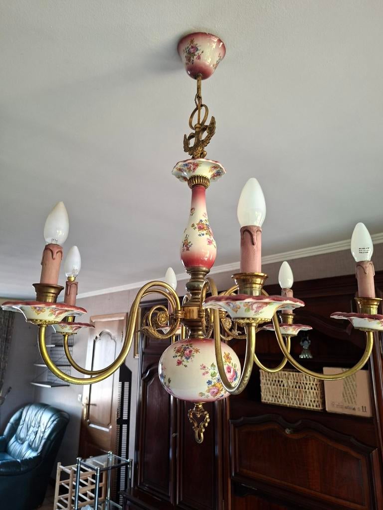 Plafonnier vintage à motif floral, Maison & Meubles, Lampes | Lustres, Enlèvement