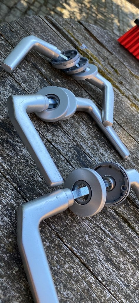 deurklinken, Doe-het-zelf en Bouw, Hang- en Sluitwerk, Ophalen, Zo goed als nieuw, Inox, Klink of Kruk