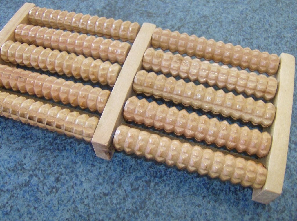 Houten voetmassage roller, Sport en Fitness, Massageproducten, Ophalen