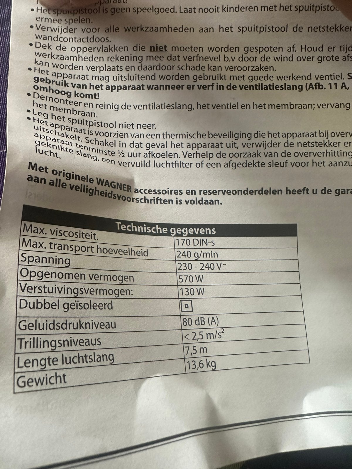 spuitpistool, Ophalen, Gebruikt