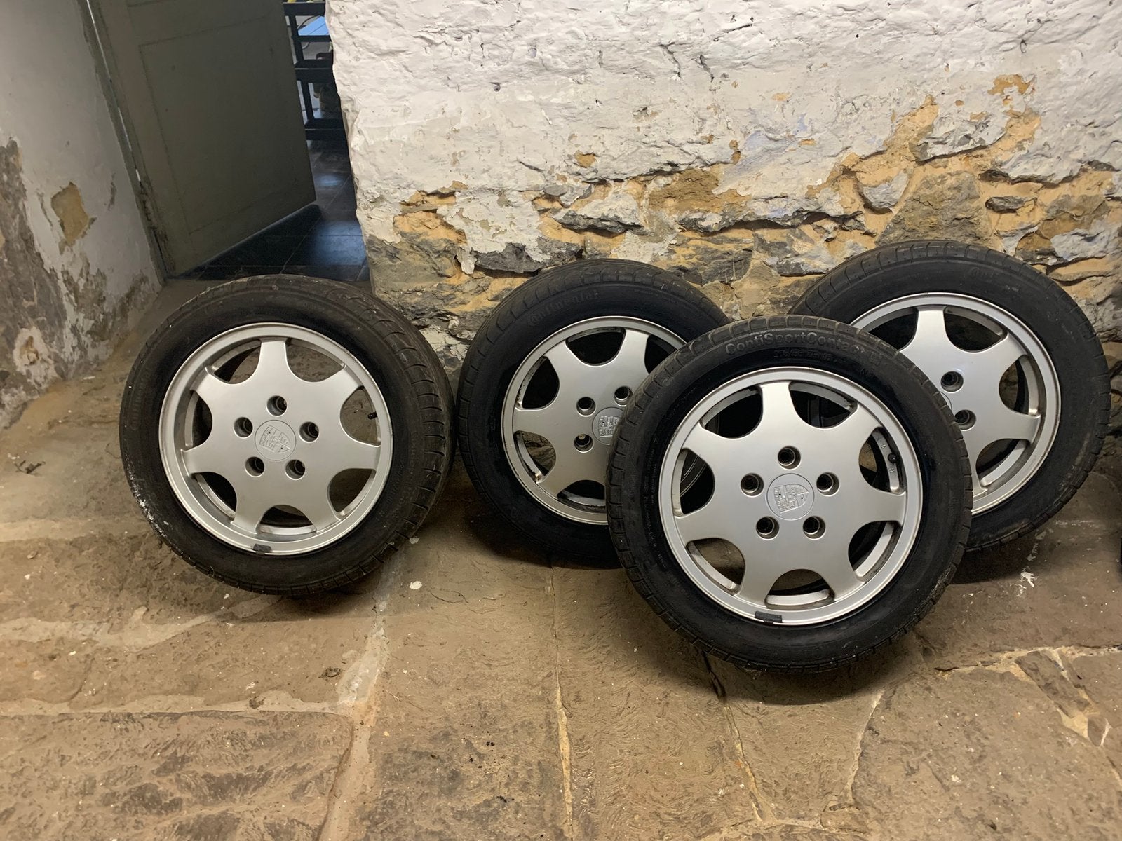 Porsche 911 (964) — 4 originele 90 Design-velgen — 16 inch, Ophalen, Gebruikt, 16 inch, Banden en Velgen