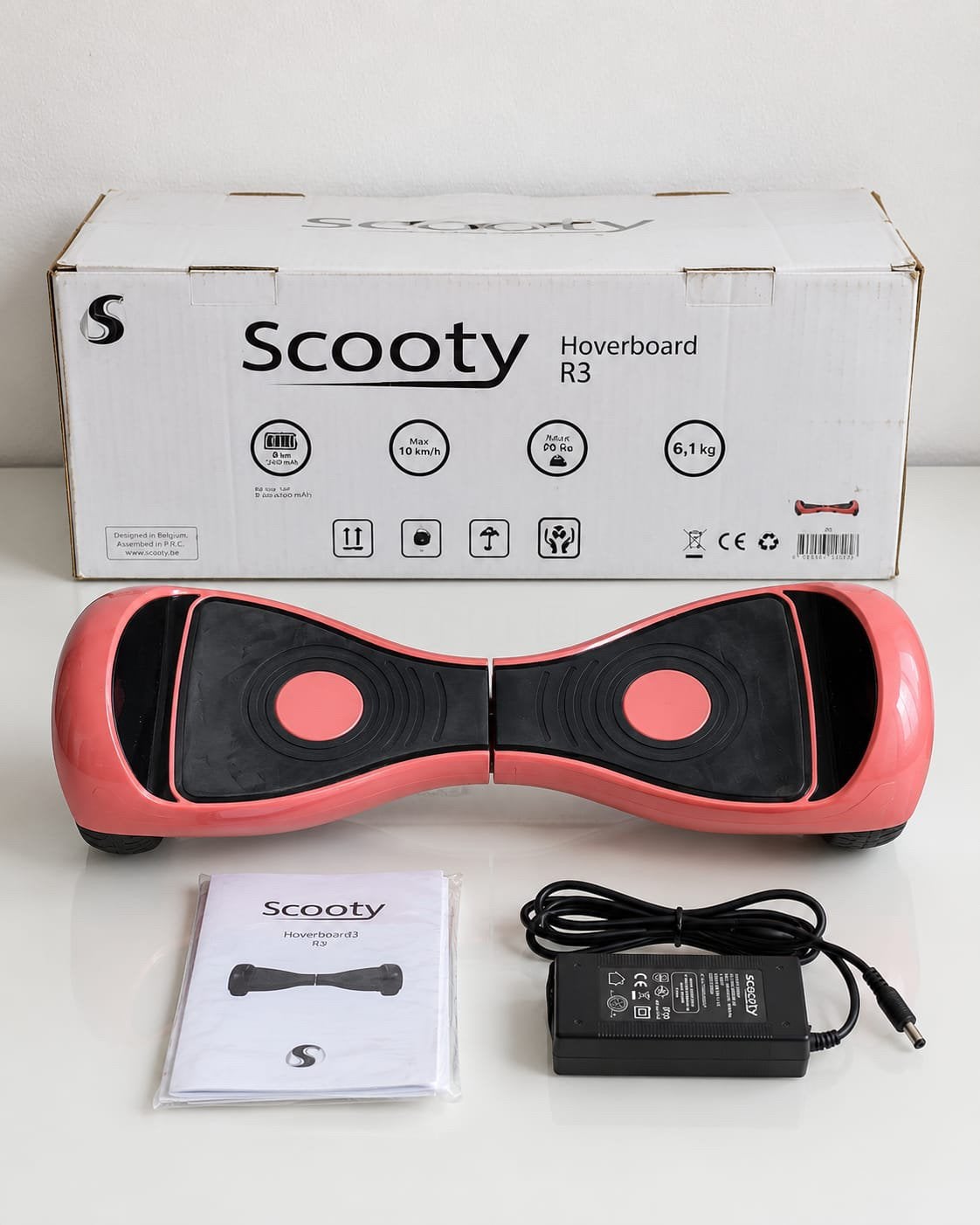 Hoverboard Scooty R3 rose avec chargeur et boîte –Comme neuf, Comme neuf