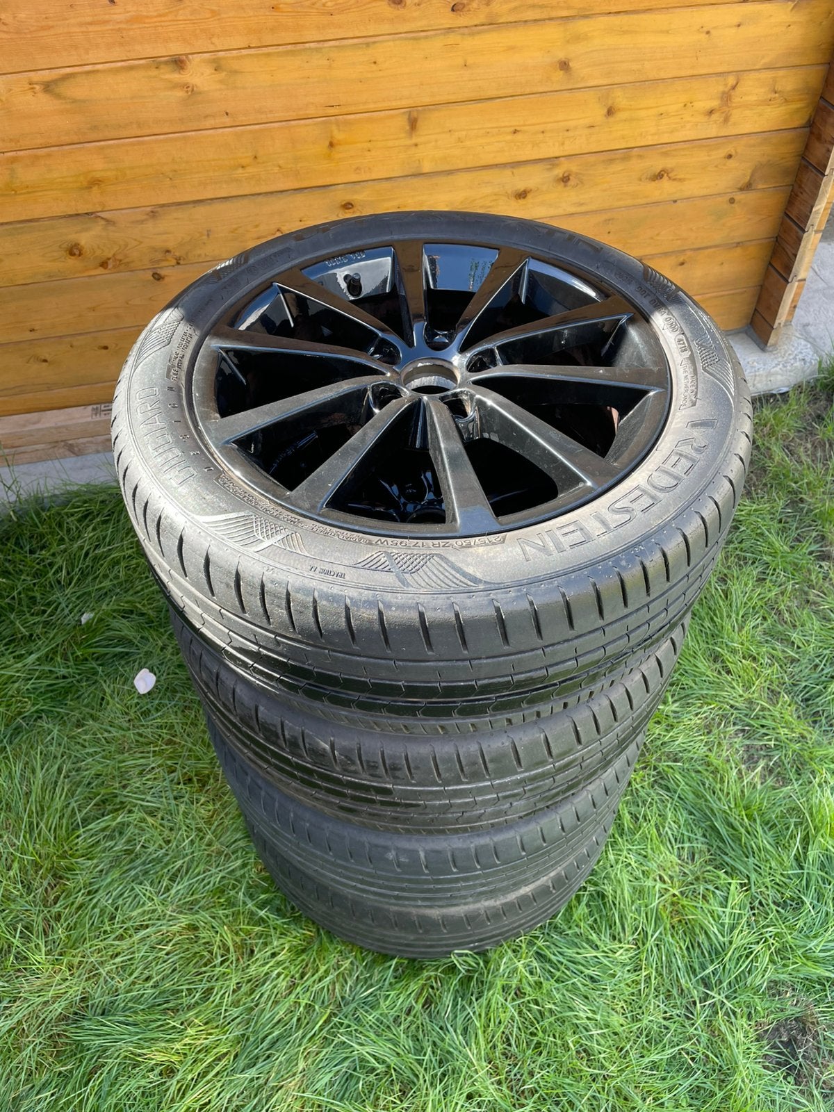 Jantes 17 pouces 5x108 avec jantes 215 50 17/noires, Enlèvement, Comme neuf