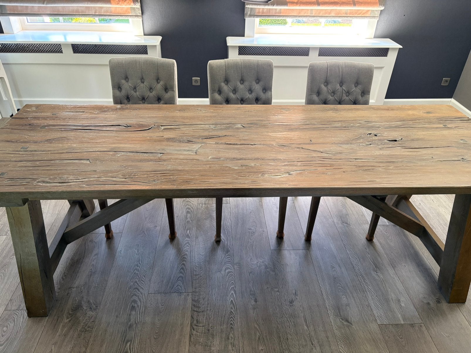 Eiken kloostertafel 260/90, Enlèvement, Comme neuf