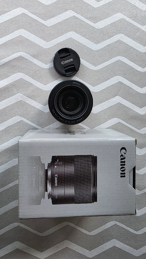 Canon EFM 32mmF1,4 toplens in nieuwstaat., Enlèvement ou Envoi, Comme neuf, Canon, Autofocus