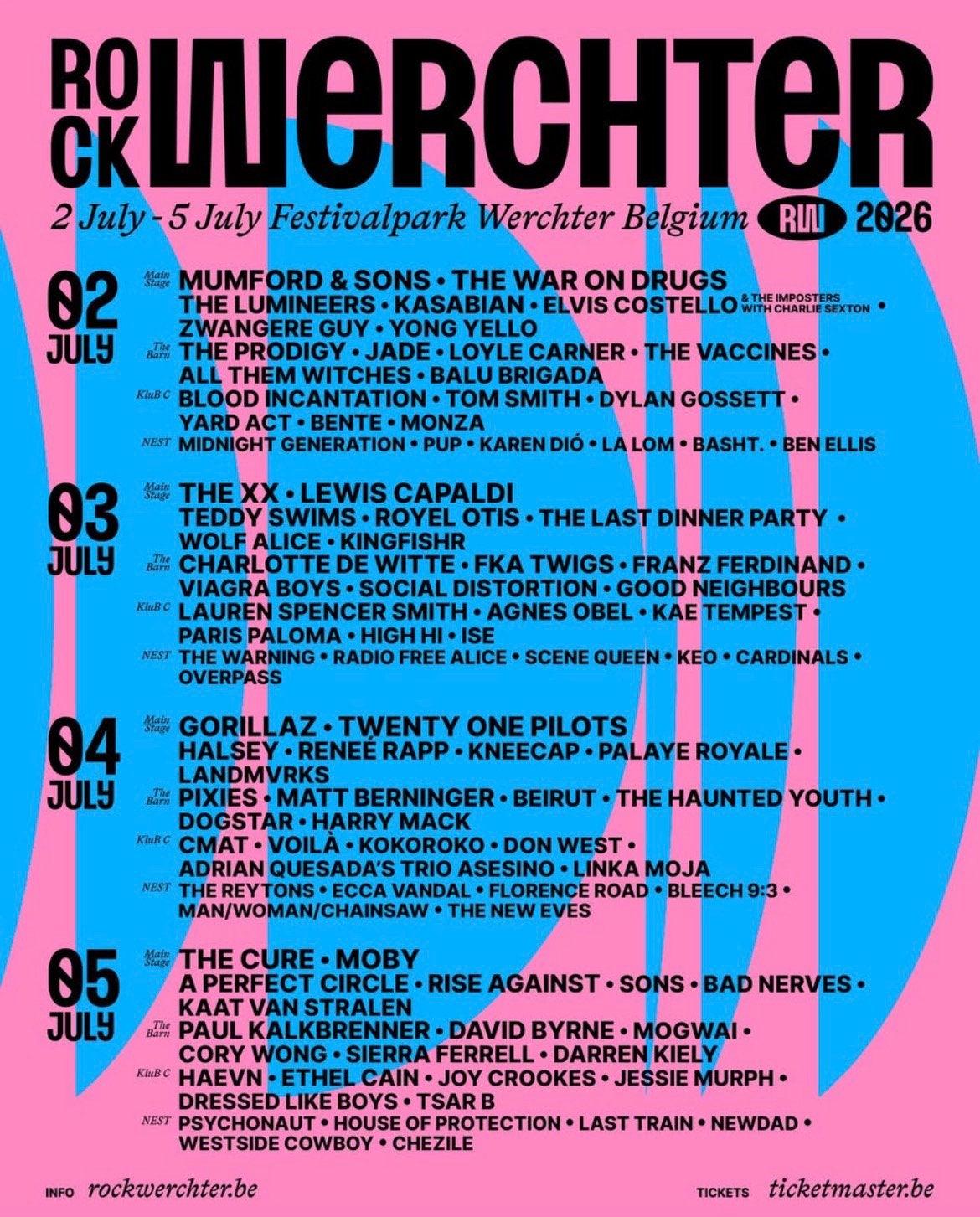Rock Werchter combiticket 4 dagen, Tickets en Kaartjes