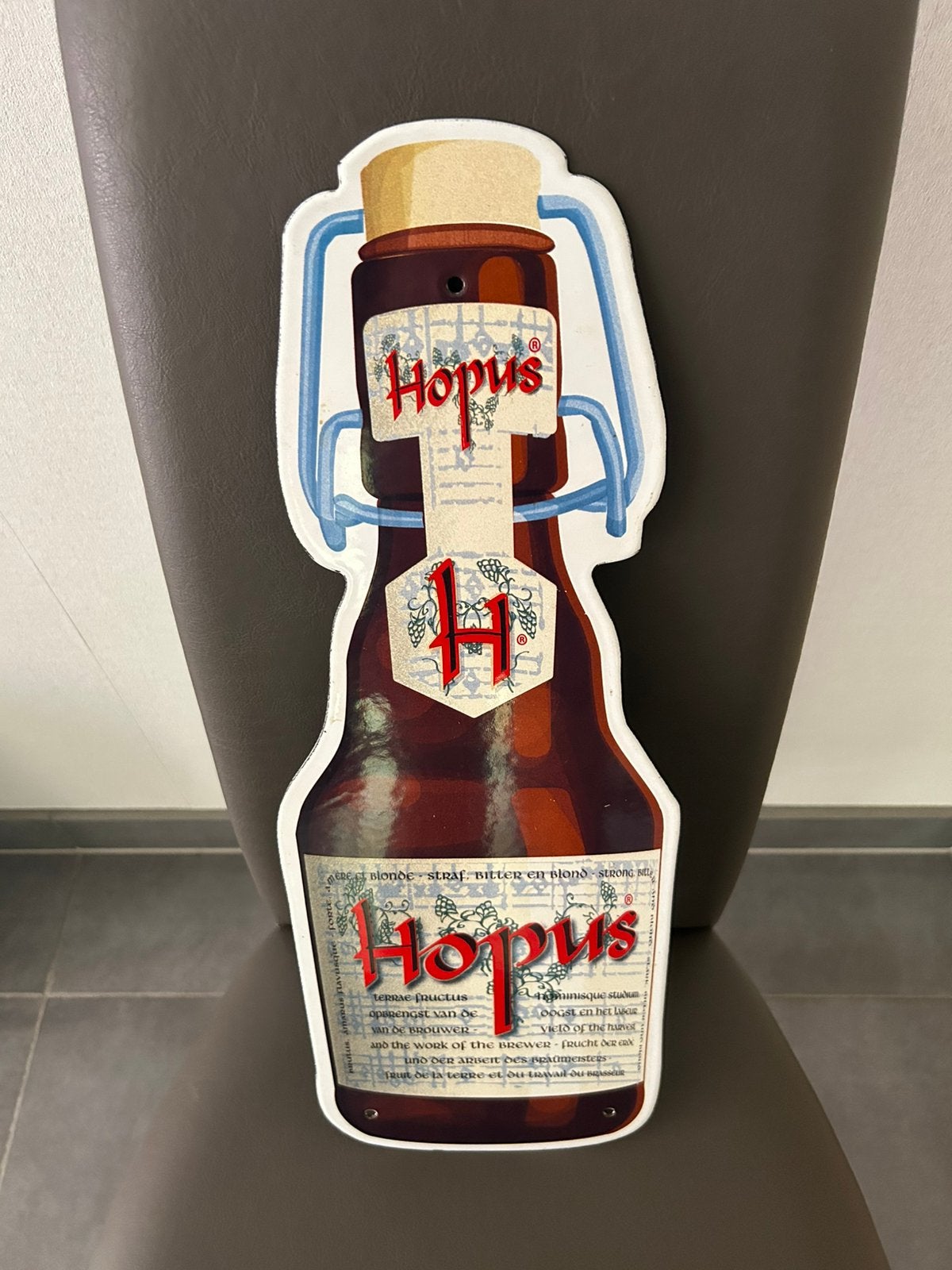 Emaille bord hopus, Antiek en Kunst, Ophalen of Verzenden