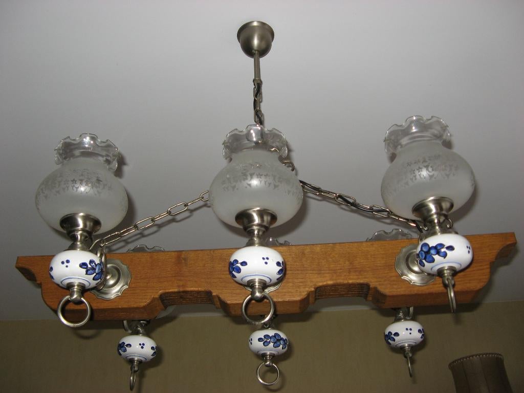 Rustieke Luster, Ophalen, Gebruikt, Glas, Rustiek, landelijk.