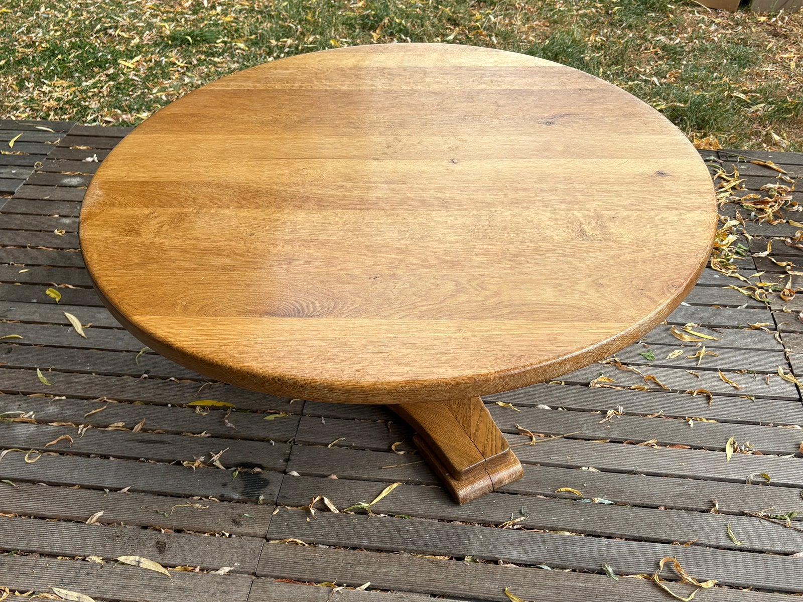 Table ronde bois massif, Ophalen, Gebruikt, Eikenhout