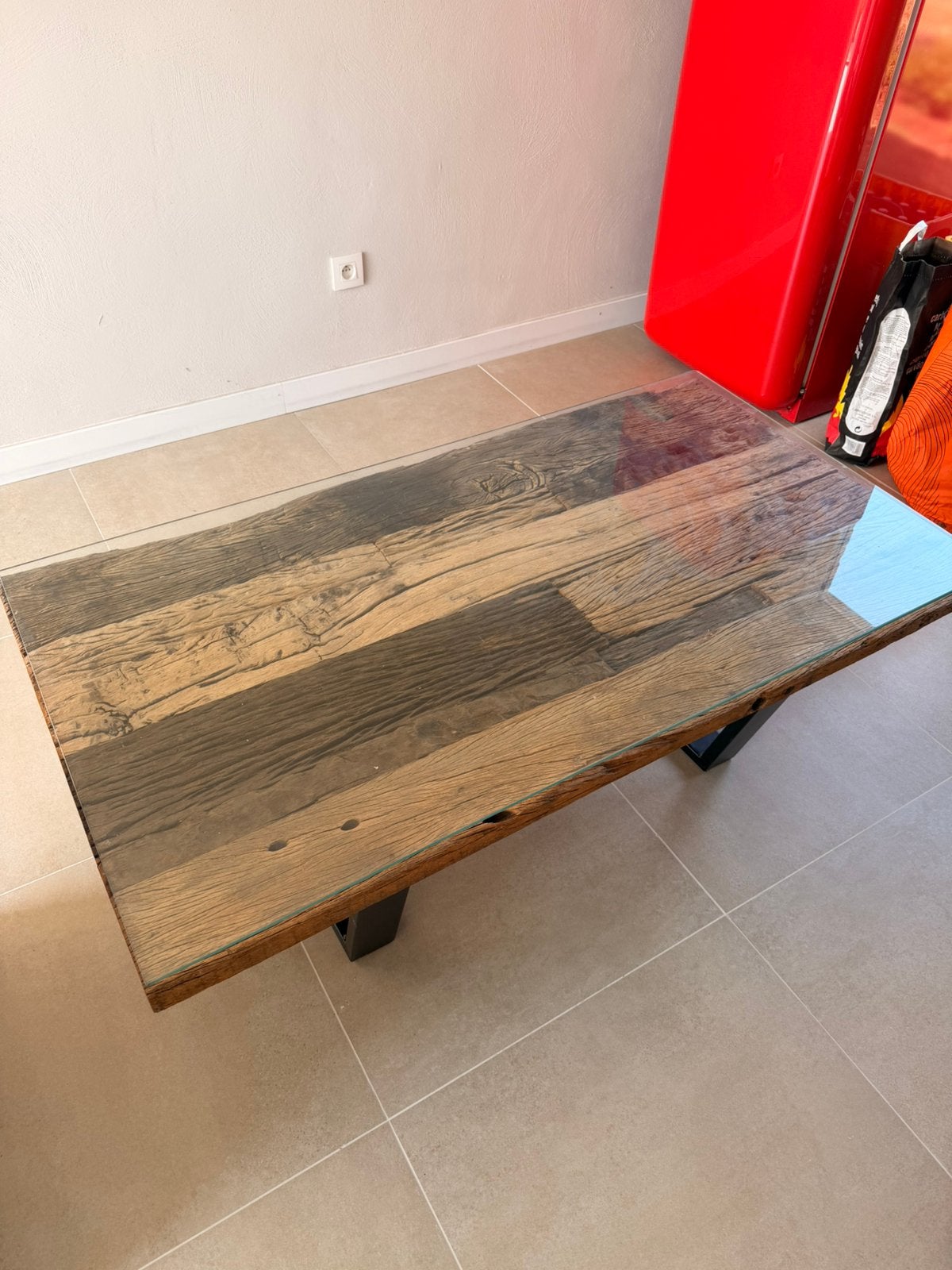 Salontafel 130x70cm, Ophalen, Zo goed als nieuw, Glas