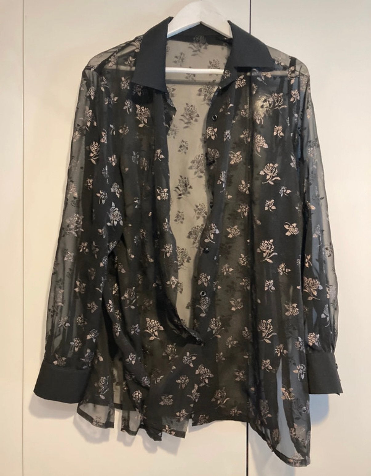Vintage bloes medium, Kleding | Dames, Ophalen of Verzenden, Zo goed als nieuw, Maat 38/40 (M), Zwart