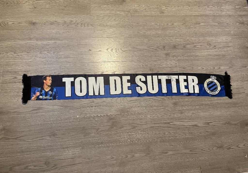 gesigneerde voetbalsjaal club brugge tom de sutter, Ophalen of Verzenden