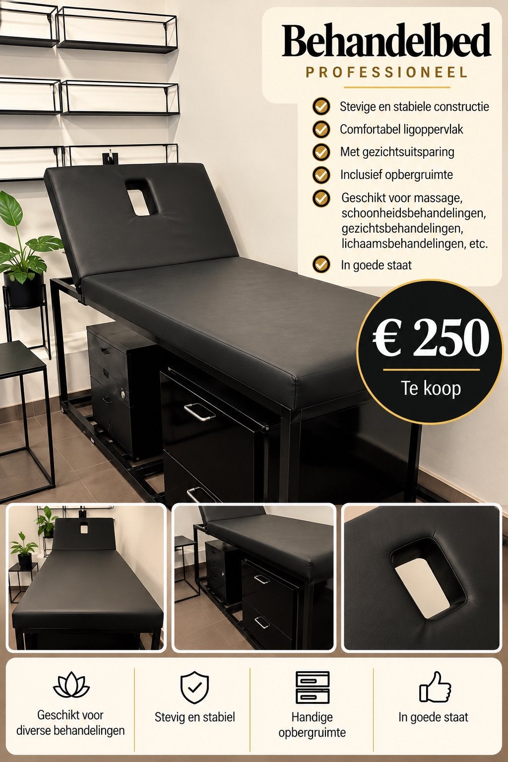 Massagebed og behandelbed, Zakelijke goederen, Ophalen