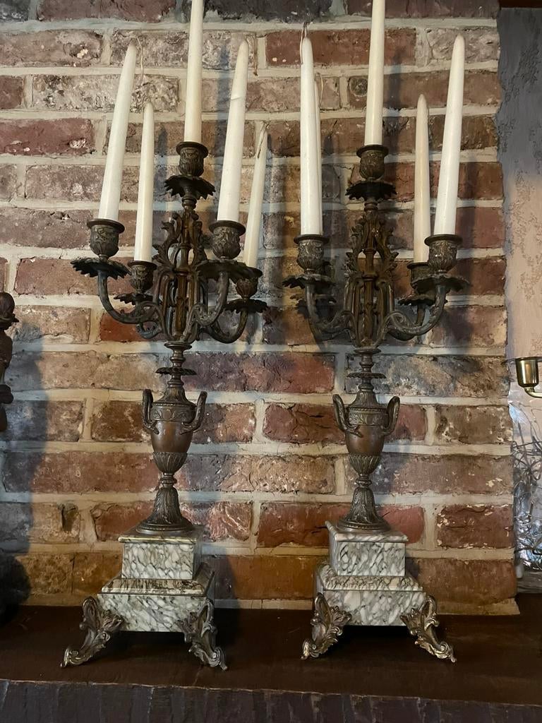 Set van 2 Franse Empire kandelaars, Antiek en Kunst, Ophalen