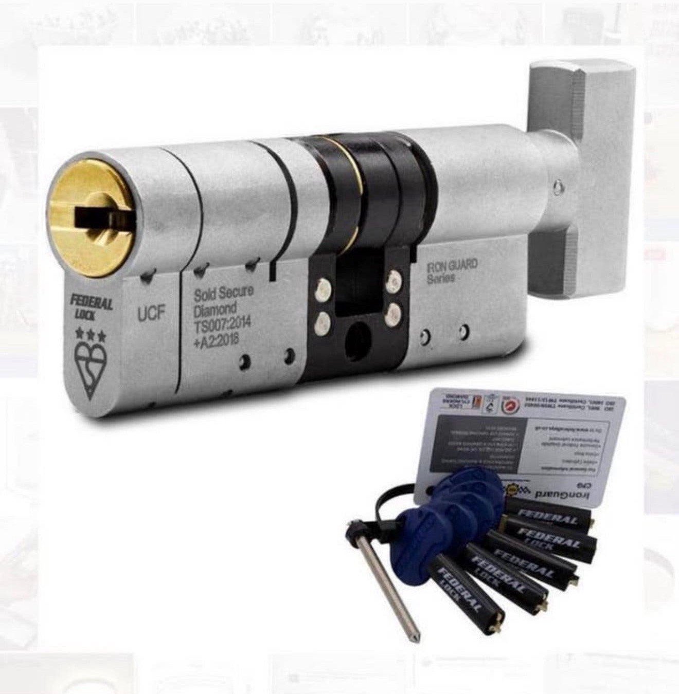 Serrure de porte à Eurocylinder Federal 3* TS007, 5 clés, Bricolage & Construction, Enlèvement ou Envoi, Neuf, Clé