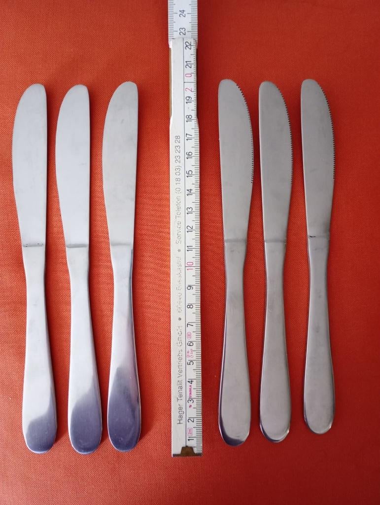 Set van 6 dessertmessen 20 cm – perfect voor taart, Nieuw, Ophalen of Verzenden, Bestekset, Inox of Chroom