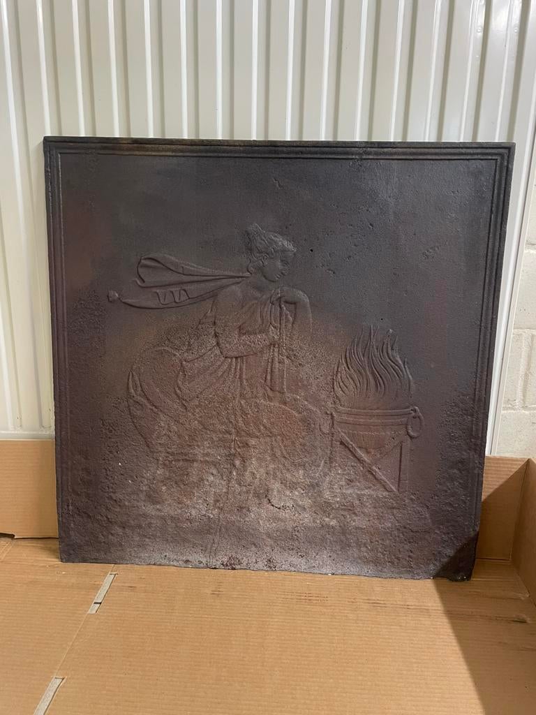 Haardplaat Greco-roman afbeelding, Ophalen, Gebruikt, Houthaard
