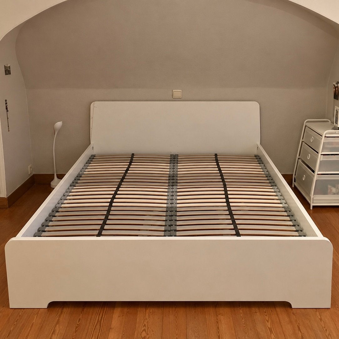 Ikea Askvoll Wit Bedframe 140x200 cm, Ophalen, Wit, 140 cm, Zo goed als nieuw