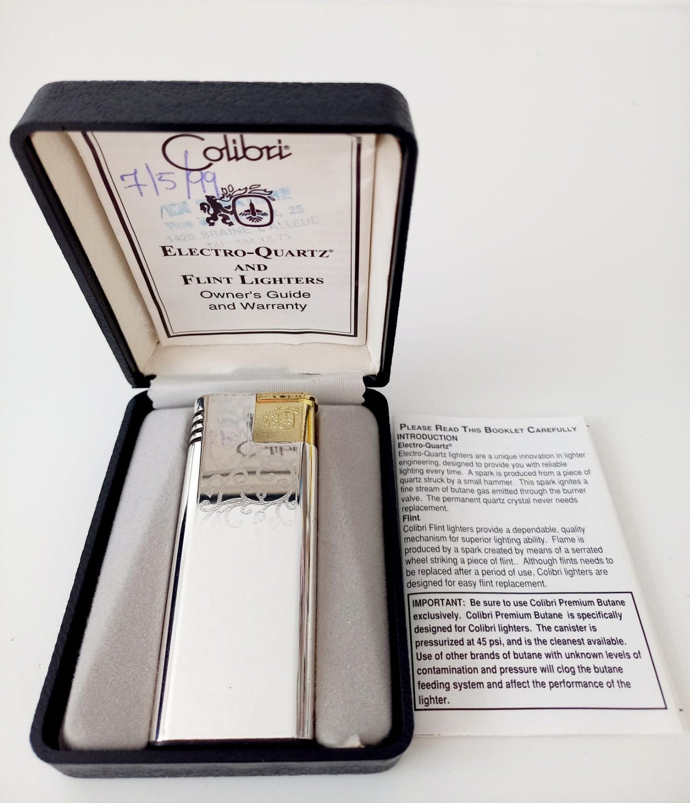 briquet colibri avec documents et boite d'origine date, Collections, Enlèvement ou Envoi, Briquet
