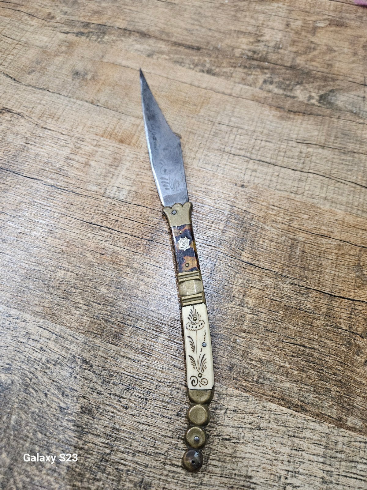 Superbe Navaja ancienne (XIXe siècle) – Couteau pliant de co, Enlèvement
