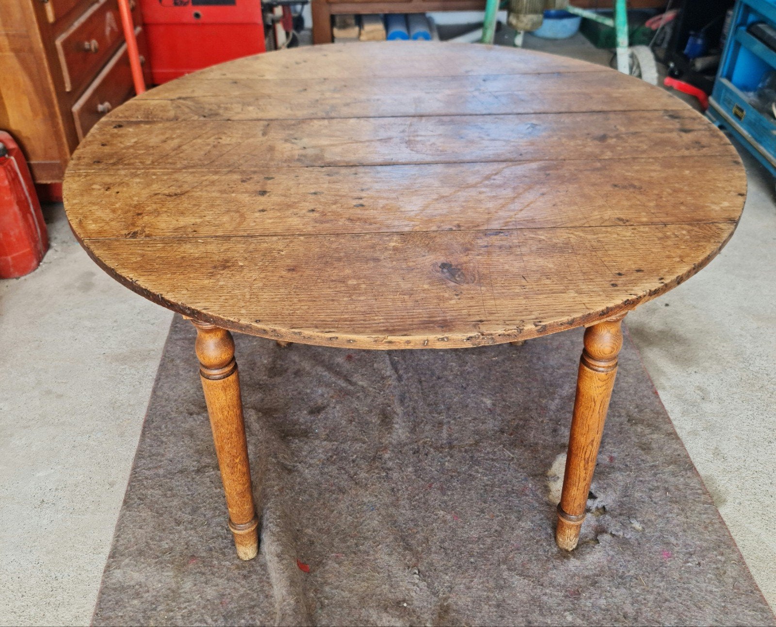 Table rustique ronde, Antiquités & Art, Enlèvement