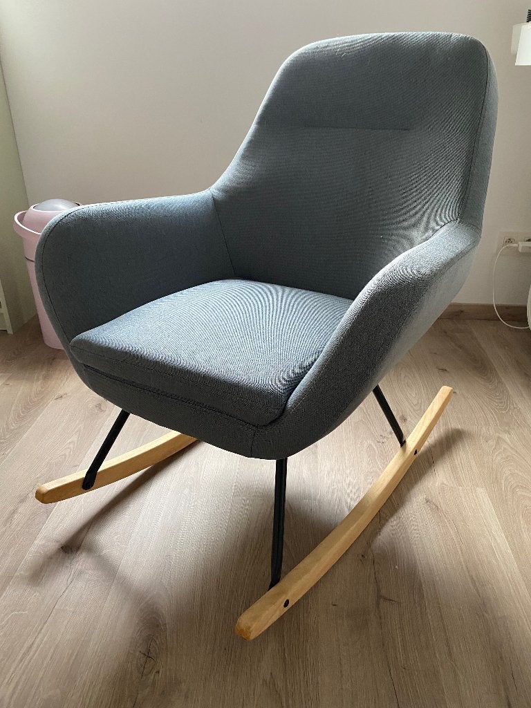 Schommelstoel Jysk, Huis en Inrichting, Stoelen, Ophalen, Zo goed als nieuw, Eén, Blauw