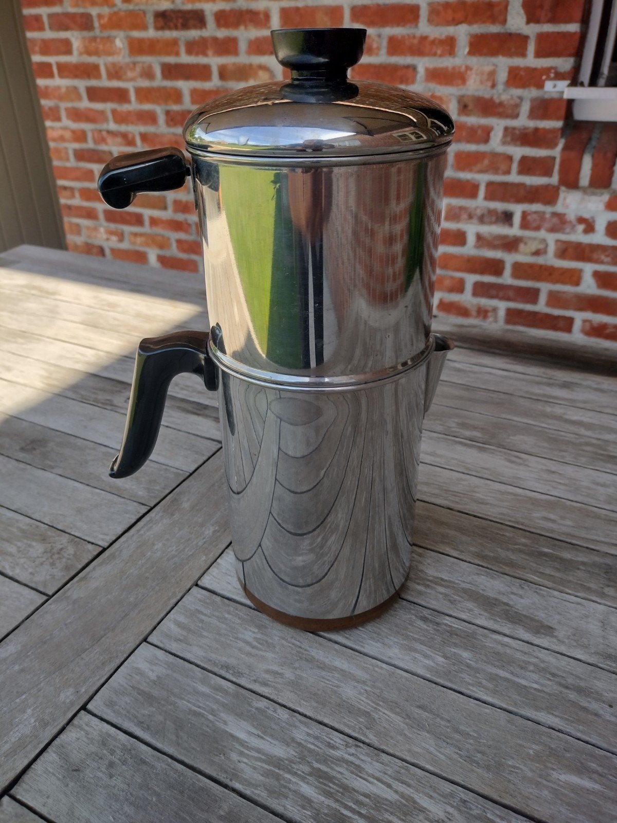 Vintage koffie zet, Ophalen