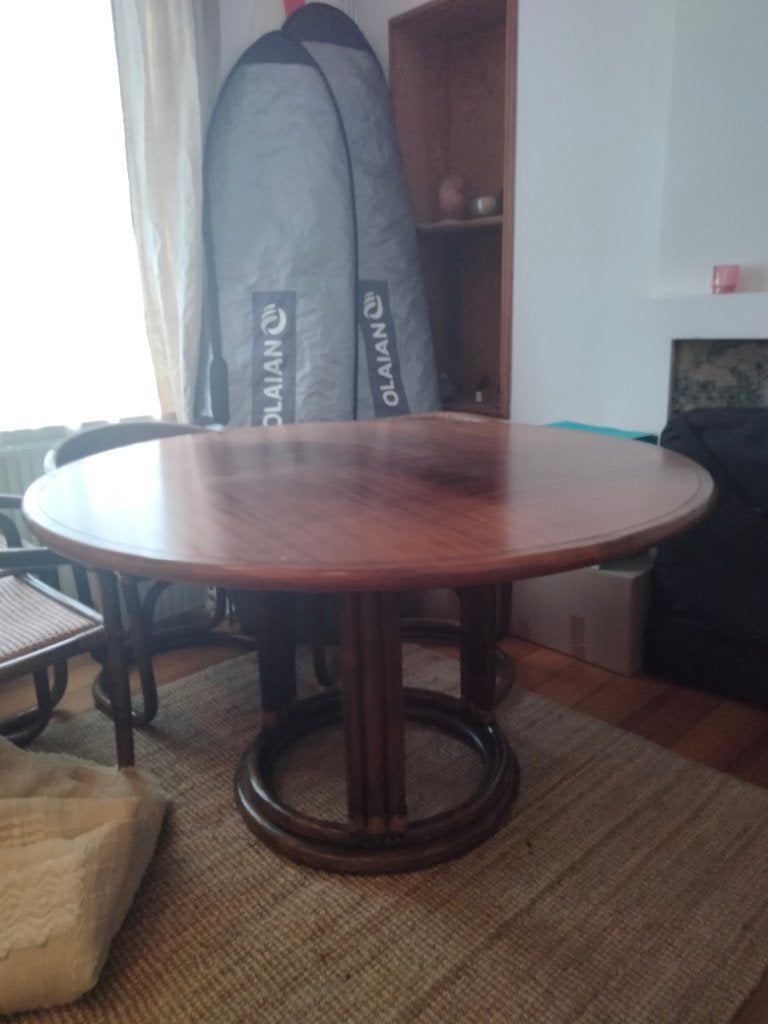 Table et chaises en rotin, Ophalen, Gebruikt, Rond, Overige houtsoorten