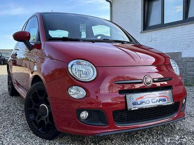 Fiat 500 0.9 T TwinAir Sport Stop 1ER PROP !/CUIR 500S/TOIT, Rouge, Bluetooth, Entreprise, Boîte manuelle