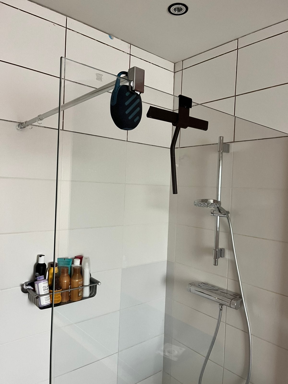 Douchewand in glas, Huis en Inrichting, Badkamer | Badkamermeubels, Ophalen, Gebruikt
