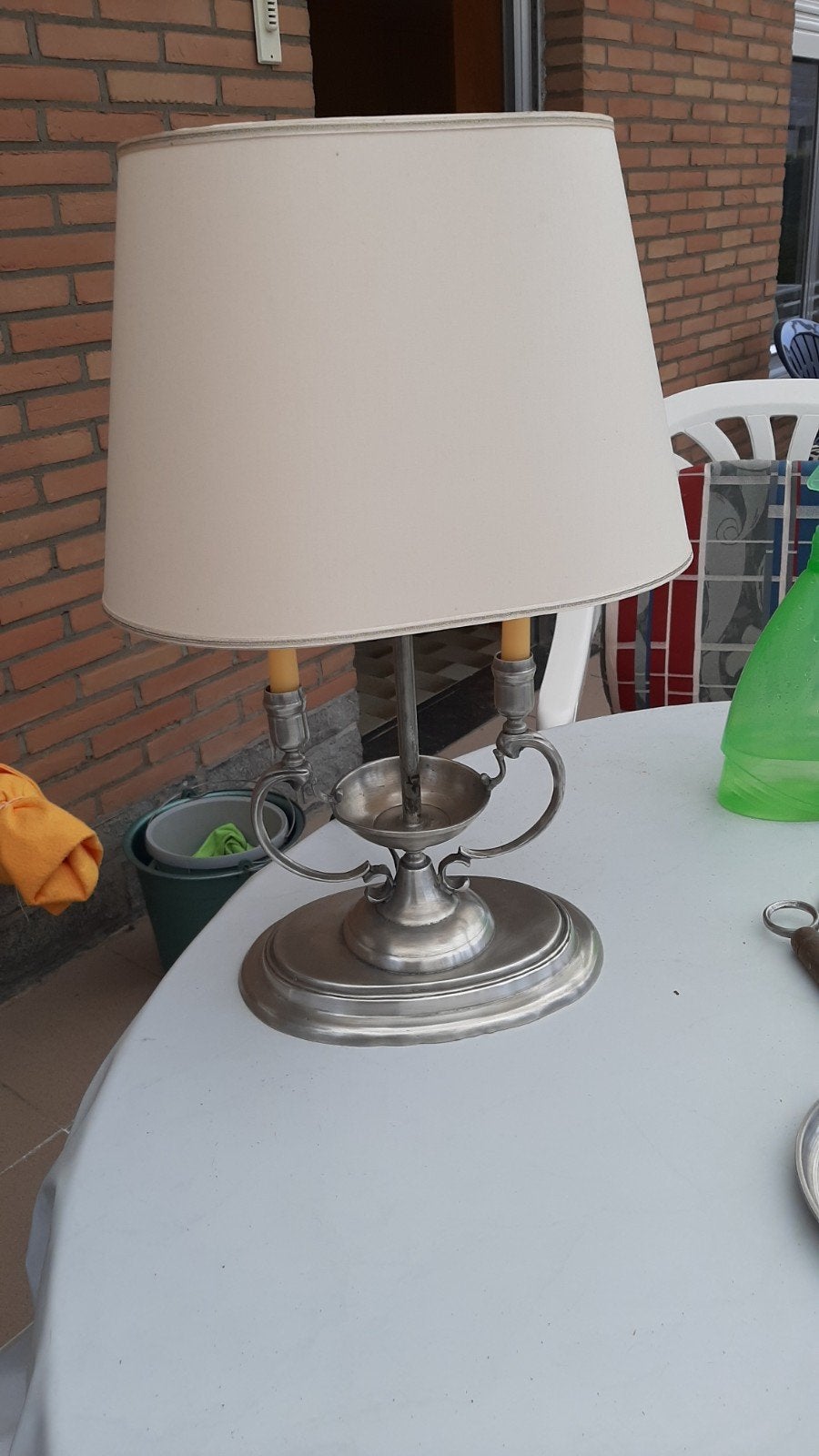 Tafellamp tin, Ophalen