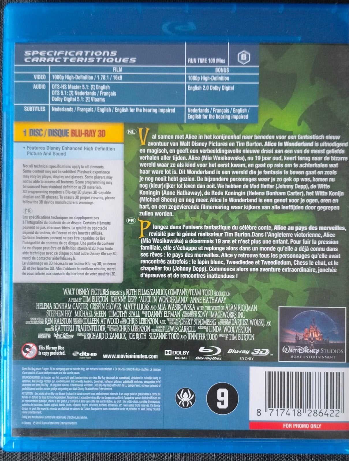 Alice in Wonderland (blu Ray 3D), Ophalen, Avontuur, Nederlands, Film