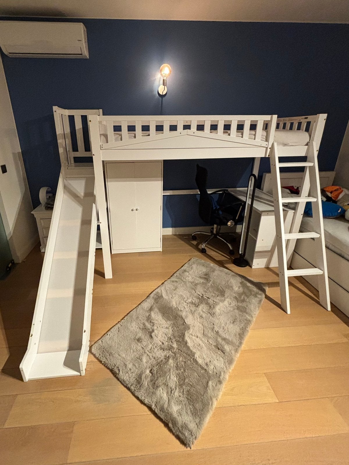 Hoogslaper met glijbaan in wit, Kinderen en Baby's, Ophalen, Zo goed als nieuw, Hoogslaper