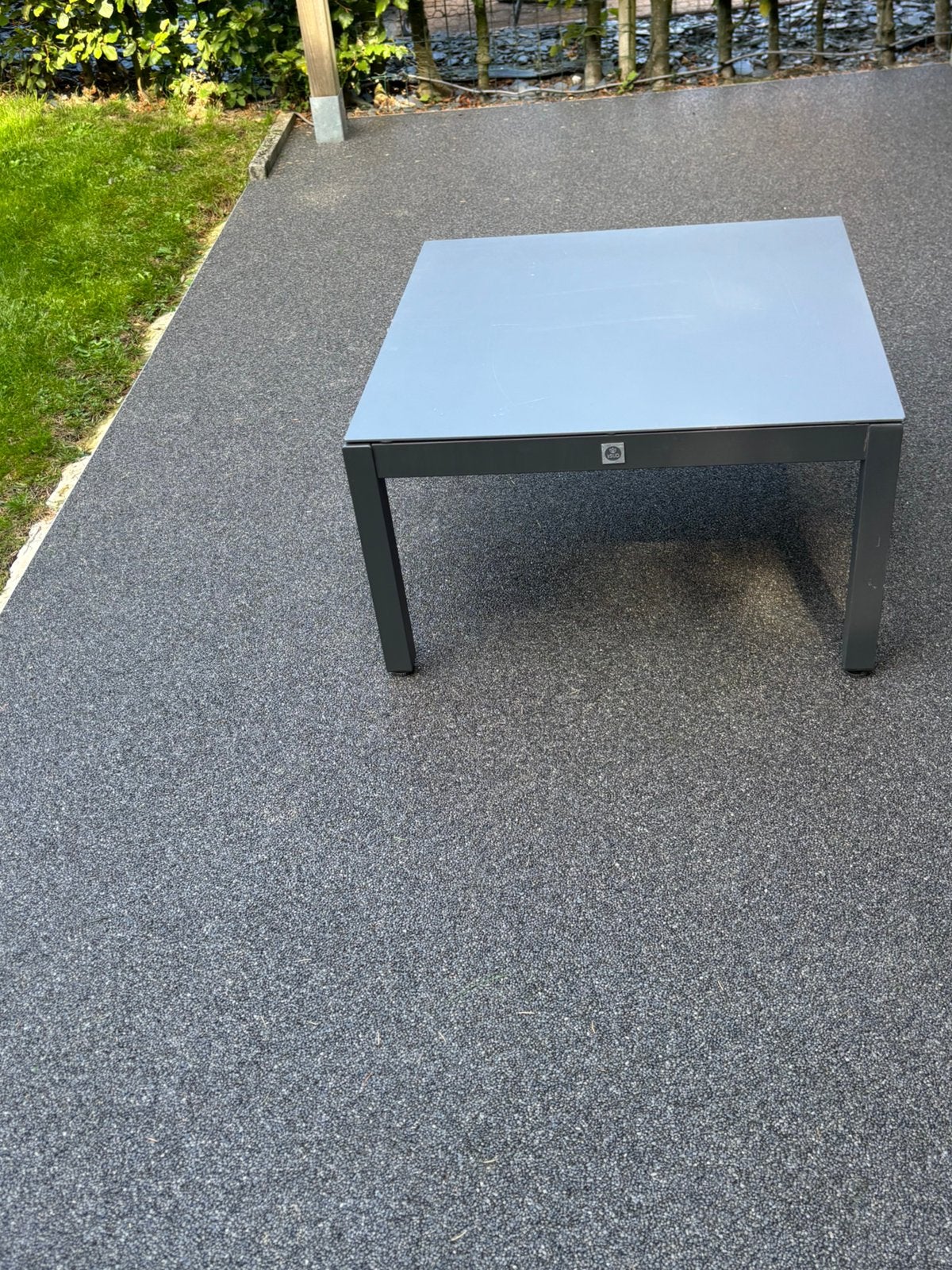 Table de jardin gris anthracite, Jardin & Terrasse, Tables de jardin, Enlèvement, Utilisé, Carré, Autres matériaux