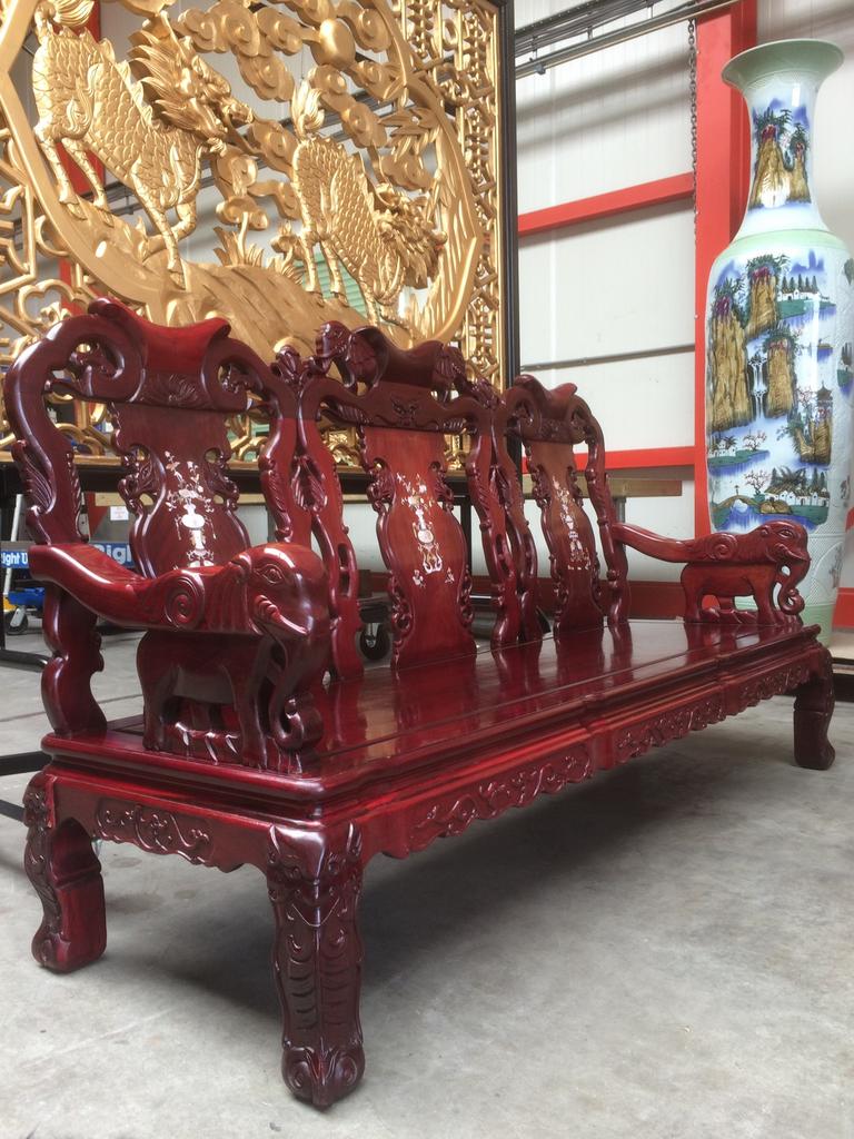 Palissander Chinese bank Chinees inleg Oosters meubel Japans, Antiek en Kunst, Ophalen