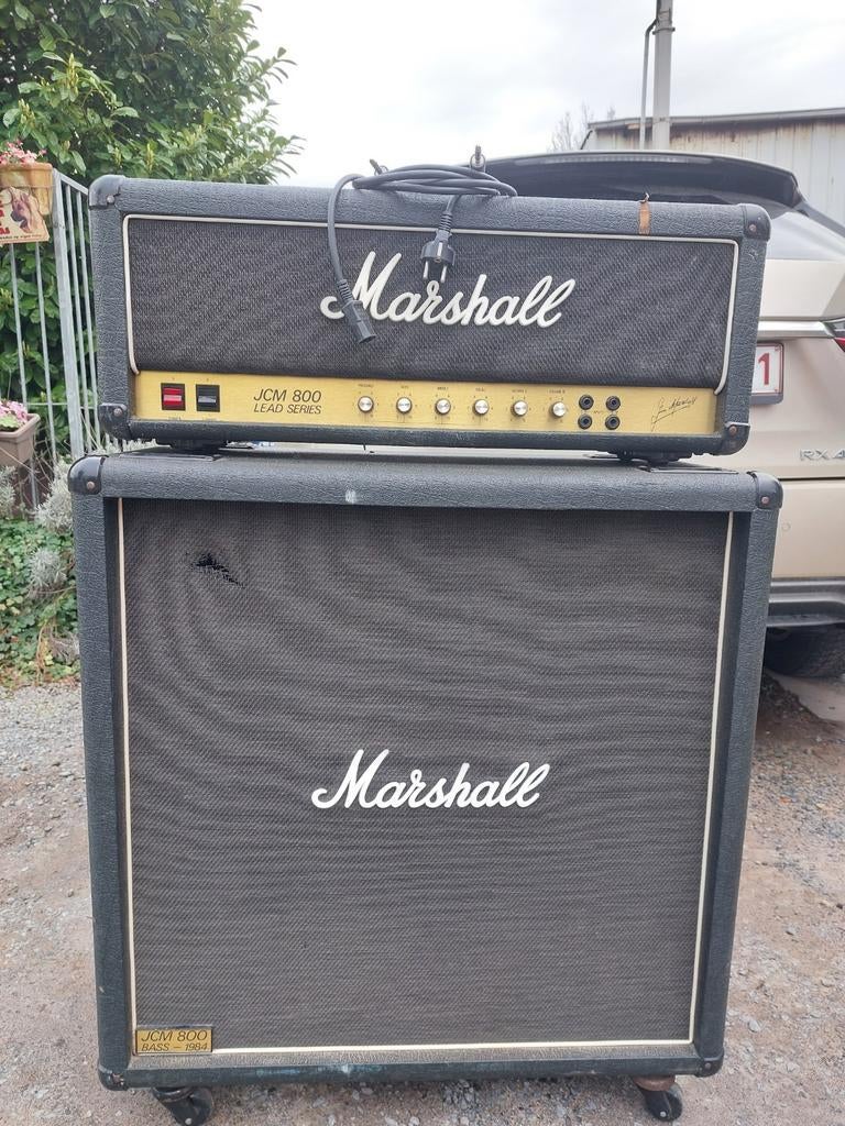 Marshall JCM800 lead (model 1987) en 4x12 bass 1984B, Muziek en Instrumenten, Versterkers | Bas en Gitaar, Ophalen, Gebruikt, 50 tot 100 watt