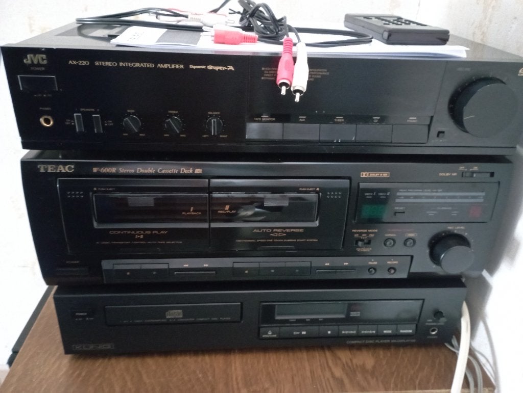 Vintage stereo met aparte elementen, Ophalen, Zo goed als nieuw, Cassettedeck, JVC