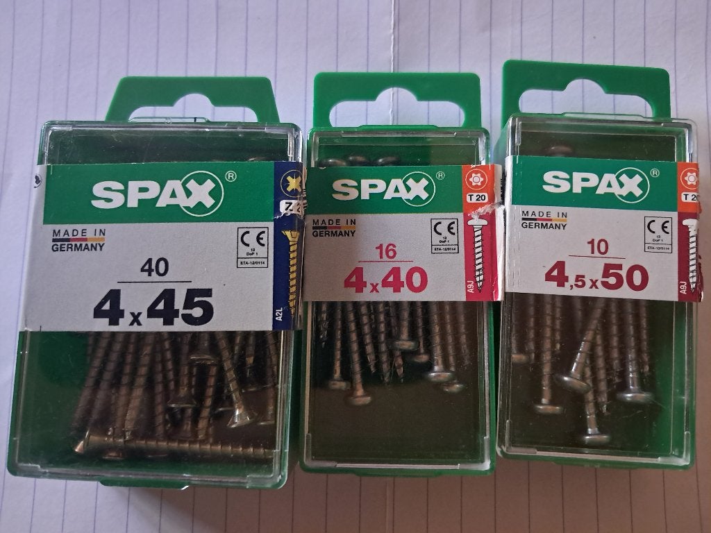Spax schroeven: Pozi 4x45mm, Torx 4x40mm en Torx 4,5x50mm., Ophalen of Verzenden, Nieuw