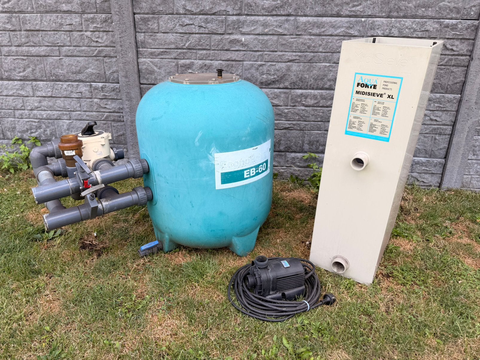 Compleet filter vijver OASE Neptun 12m3, MidiSieve XL + EB60, Ophalen of Verzenden, Gebruikt, Vijverpomp