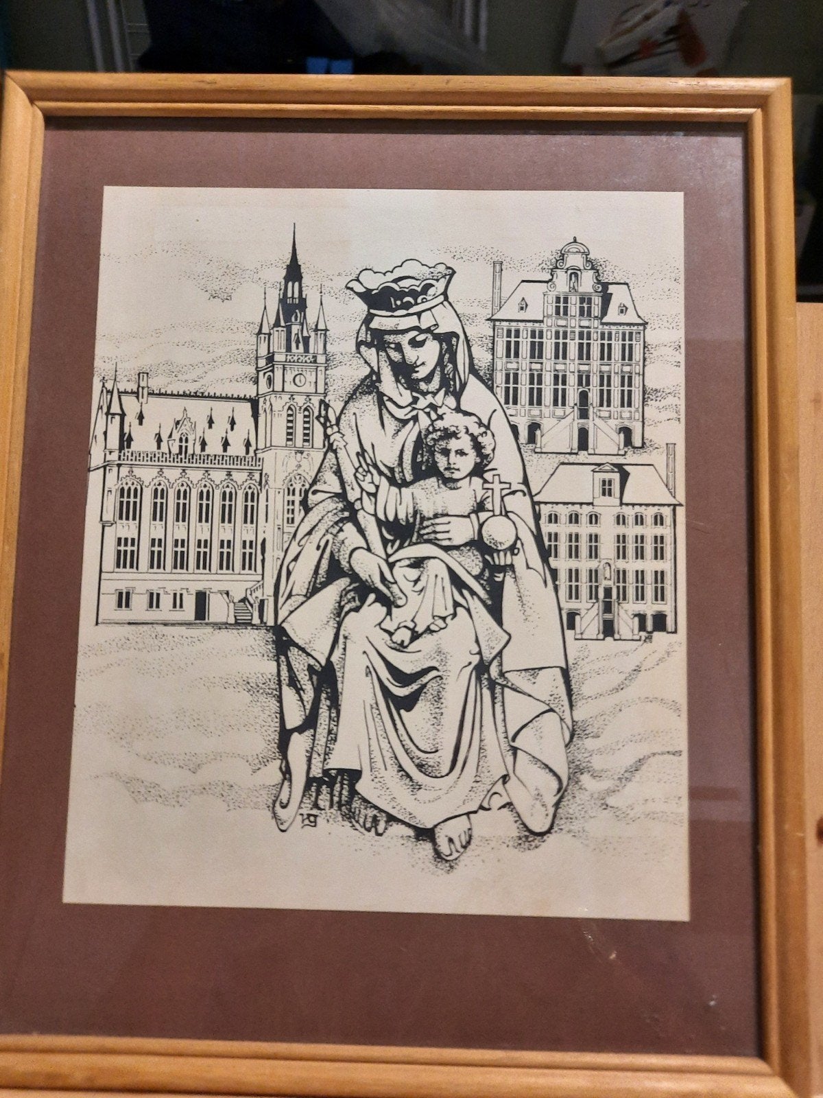 grafiek kunst werkje sint niklaas, Antiek en Kunst, Ophalen of Verzenden