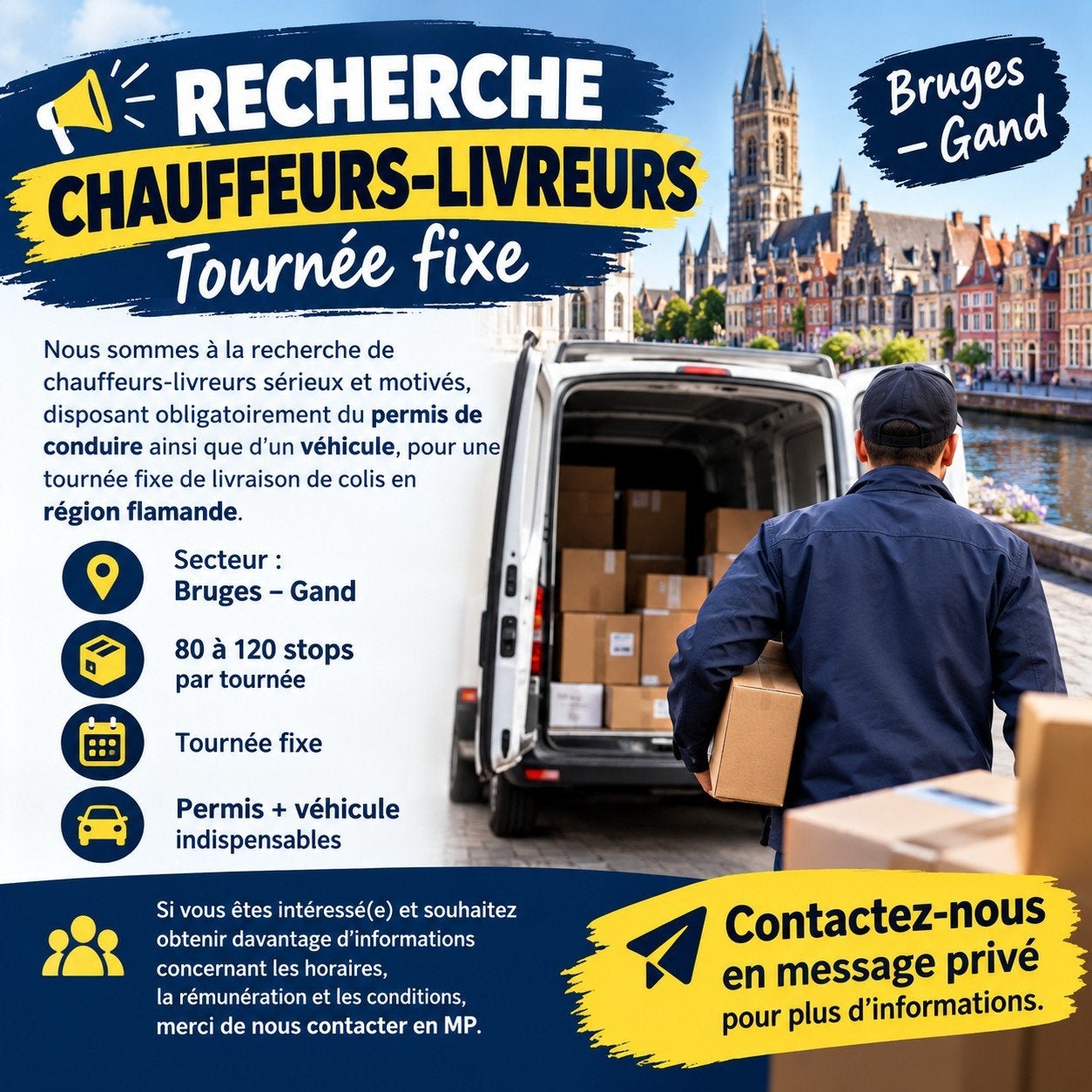 CHAUFFEUR VÉHICULÉ - TOURNEE DE COLIS ZONE FLAMAND