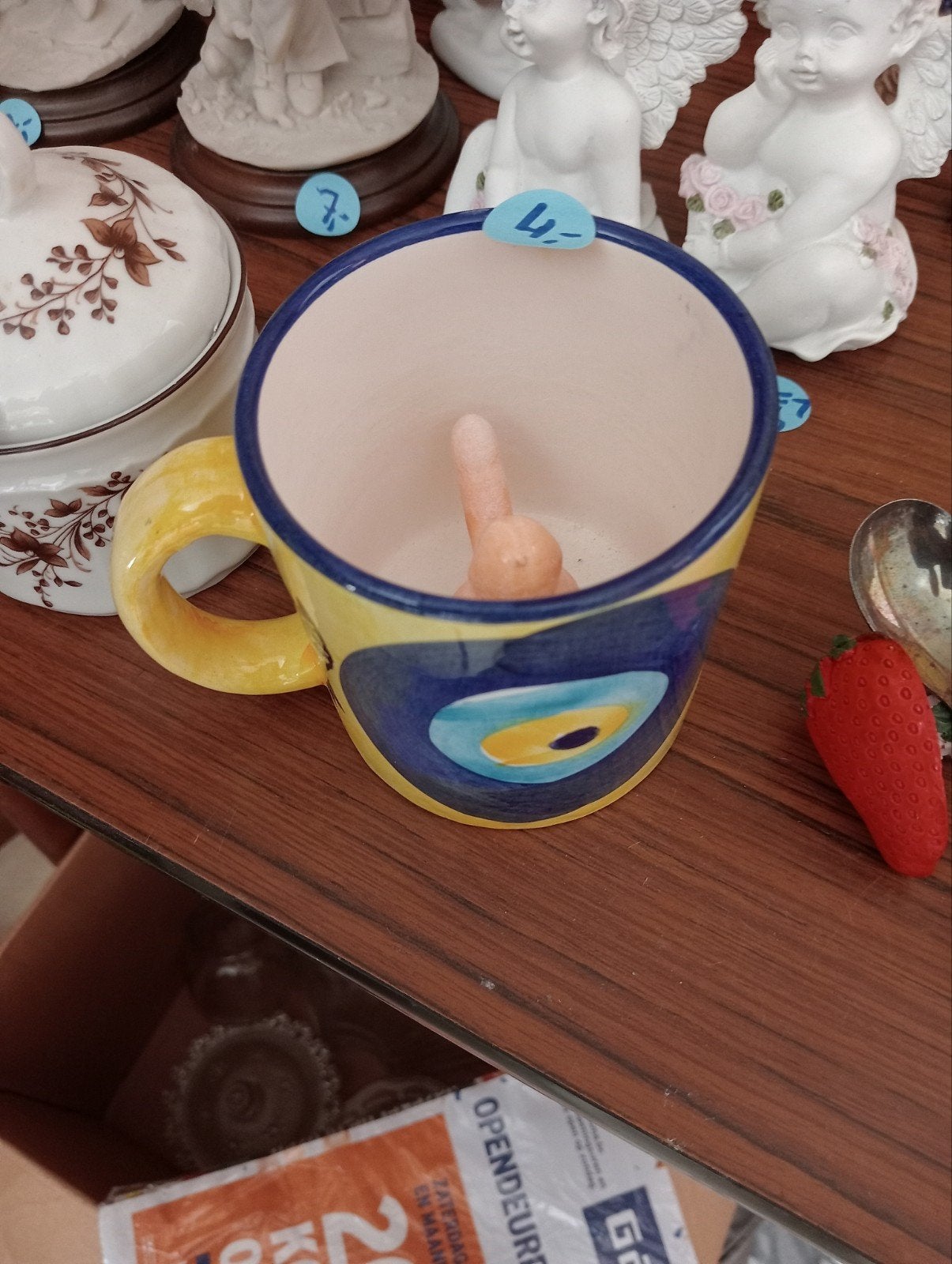 grappige koffie tas, Antiek en Kunst, Ophalen of Verzenden