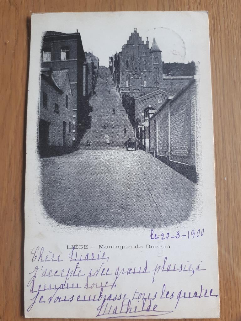 LUIK zeer oude postkaart 1900 Montagne de Bueren, Verzenden, Voor 1920, Gelopen, Luik