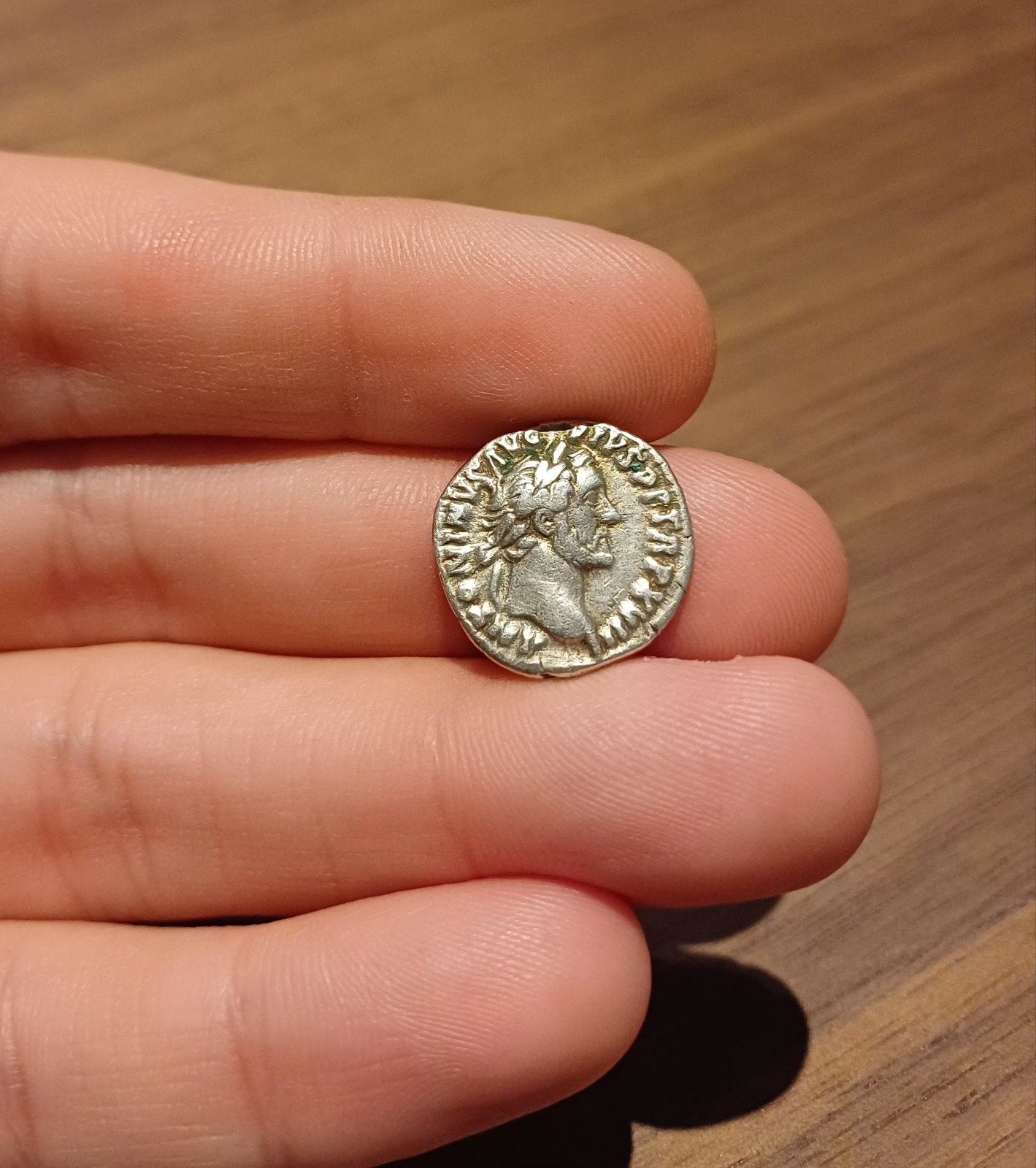 Antoninus Pius denarius. inc houdertje, Ophalen of Verzenden