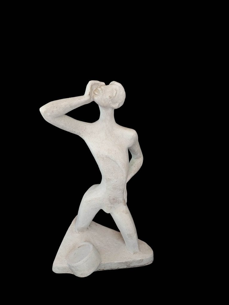 Statue en plâtre d'Albin Courtois de 43 cm de haut., Enlèvement, Statue