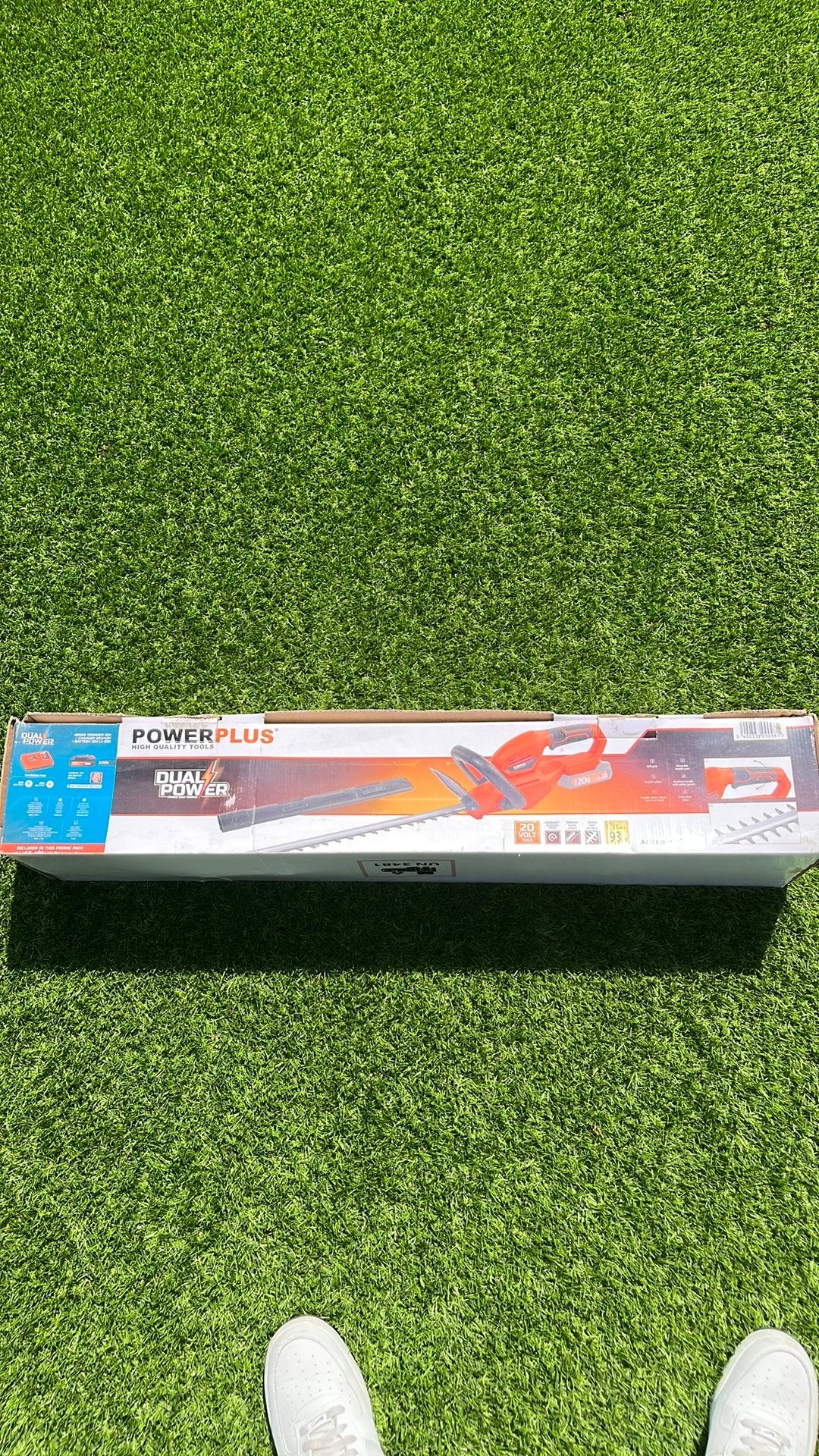 PowerPlus 20 volt haagschaar+2 accu’s en lader, Jardin & Terrasse, Taille-haies, Utilisé, Batterie, Enlèvement
